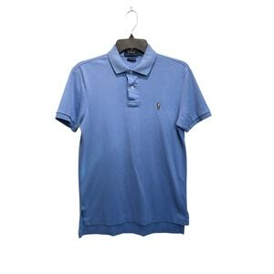POLO Ralph Lauren Pima Soft Touch Polo Shirt Men's Small Light Blue SS Pony